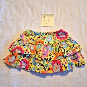 Hanna Andersson girls size 100 or 4 floral twirly skirt with modesty shorts guc